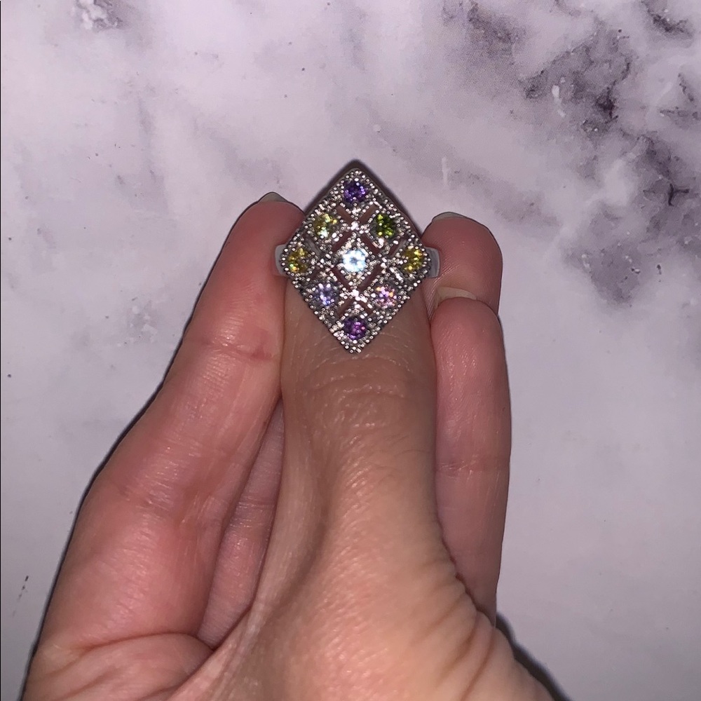 💍 SOLD NWOT gemstone crystal ring size 8 - Picture 5 of 6